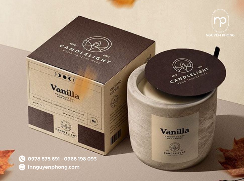 in tem dán nến thơm đơn giản mà tinh tế
